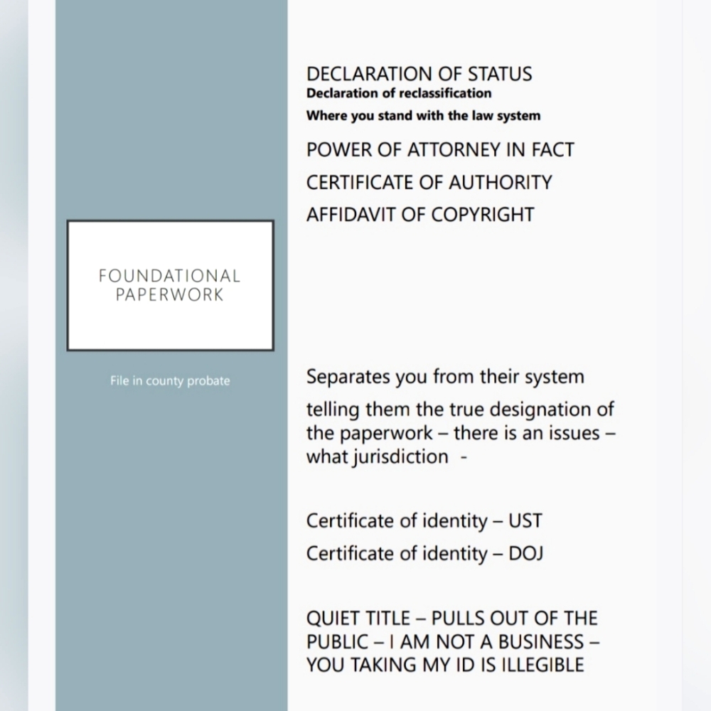✅️ Foundational Paperwork 🇺🇸🦅⚖️